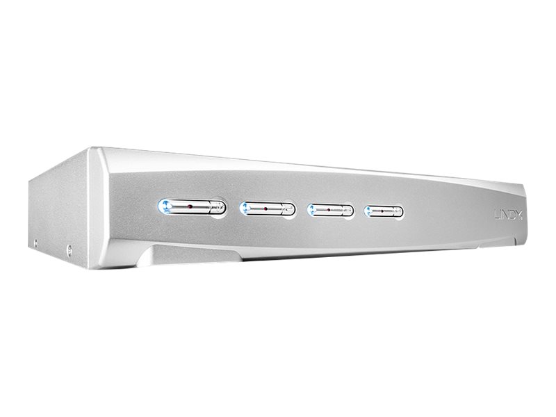 Lindy KVM Switch Pro DisplayPort USB 2.0 Audio - KVM-/Audio-/USB-Switch - 4 x KVM/Audio/USB - 1 lokaler Benutzer - Desktop