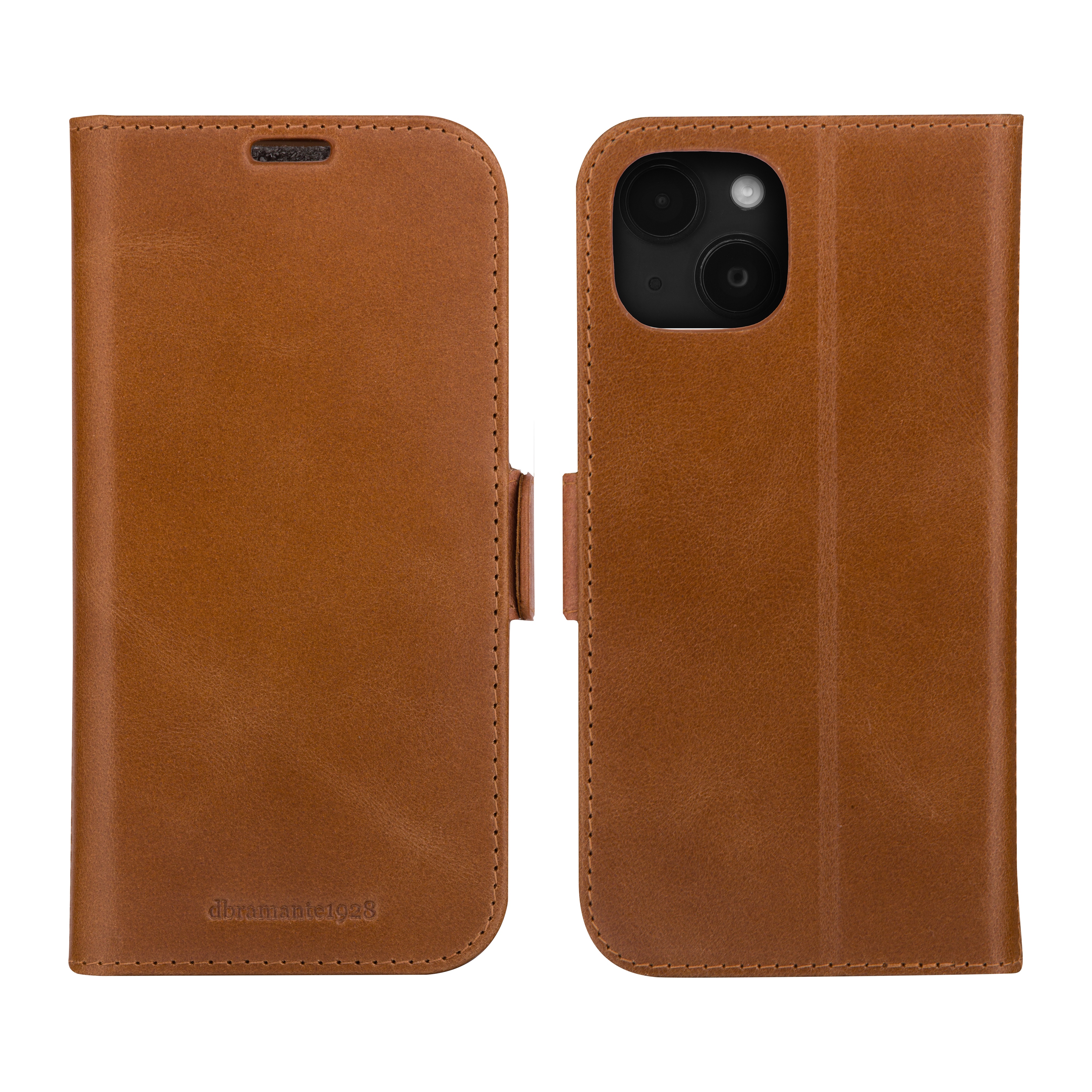 dbramante1928 Copenhagen - Flip-Hülle für Mobiltelefon - genarbtes Leder - Hellbraun - für Apple iPhone 15, Ansicht 4