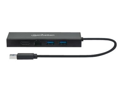 Manhattan USB-A Dock/Hub - Ports (x5): Ethernet, HDMI, USB-A (x2), Ansicht 5