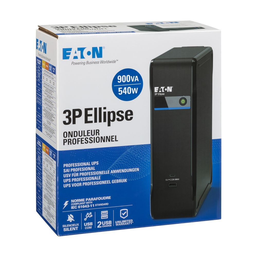 Eaton 3P Ellipse 900 USB DIN/IT - USV - Wechselstrom 220-240 V, Ansicht 2