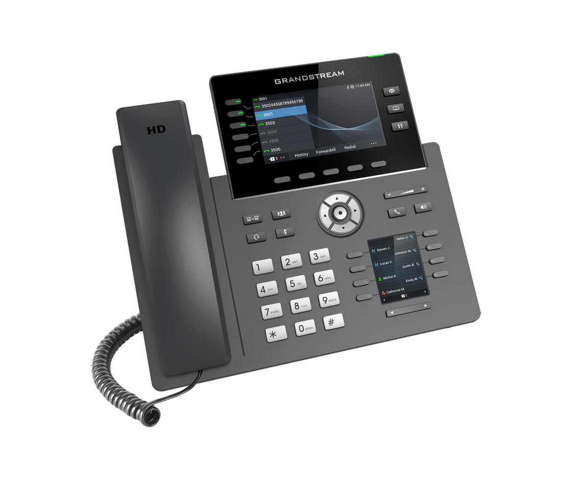 Grandstream GRP2616 - VoIP-Telefon mit Rufnummernanzeige/Anklopffunktion - IEEE 802.11a/b/g/n/ac (Wi-Fi), Ansicht 3