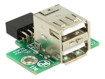 Delock USB Pin Header female > 2 x USB 2.0 Type-A female - up - USB-Adapter - 9-poliger USB-Header (W)