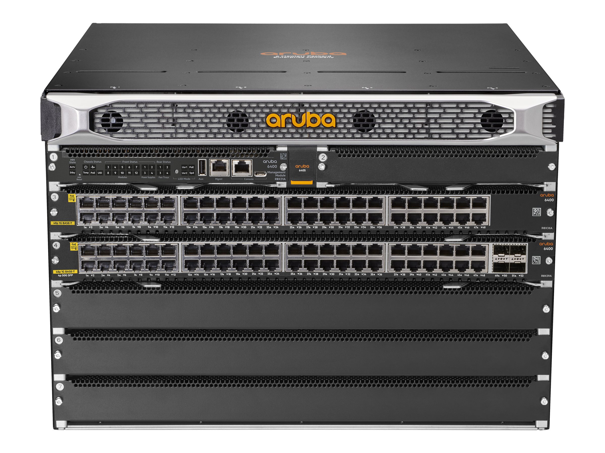 HPE Aruba 6405 96G CL4 PoE 4SFP56 - Switch - L3 - managed - 96 x 10/100/1000 (PoE+)