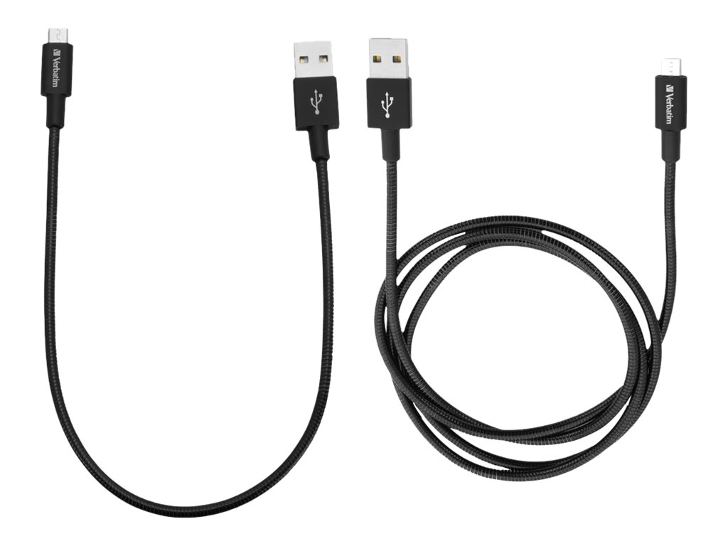 Verbatim micro USB -> USB B 1x 100cm, 1x 30cm schwarz (48875)