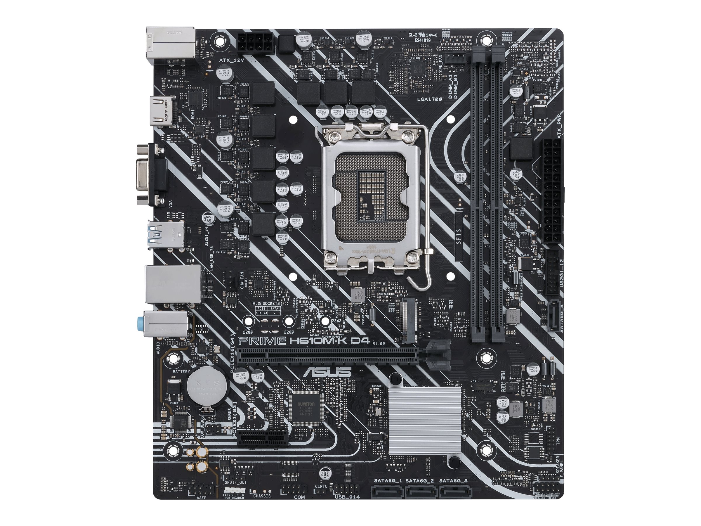 ASUS PRIME H610M-K D4 - Motherboard - micro ATX - LGA1700-Sockel - H610 Chipsatz - USB 3.2 Gen 2 USB 3.2 Gen 1 - Gigabit LAN - Onboard-Grafik (CPU erforderlich)
