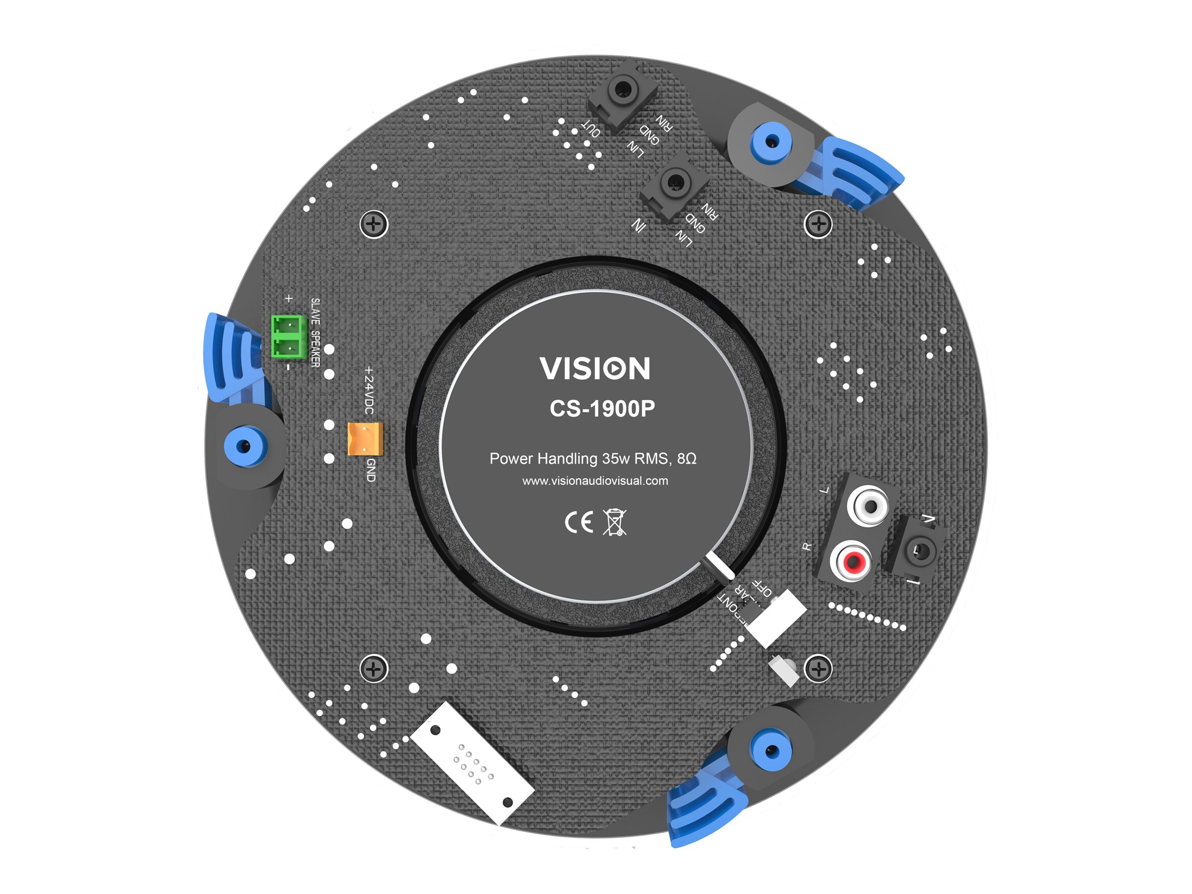 Vision CS-1900P - Lautsprecher - kabellos - Bluetooth - 35 Watt - zweiweg - koaxial - weiß (Grill Farbe - weiß), Ansicht 3
