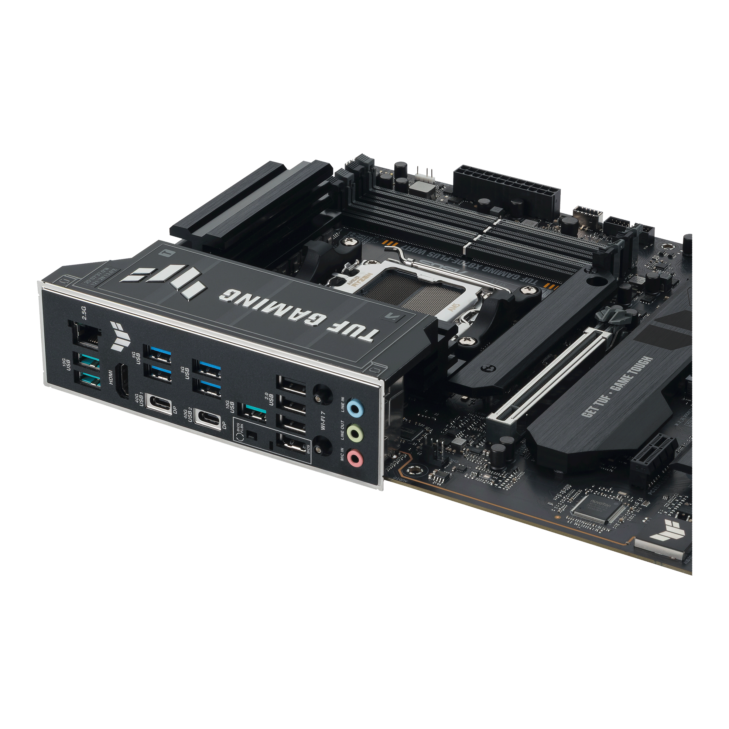 ASUS TUF GAMING X870E-PLUS WIFI7 - Motherboard - ATX - Socket AM5 - AMD X870E Chipsatz - 2.5 Gigabit LAN, Bluetooth, Ansicht 2
