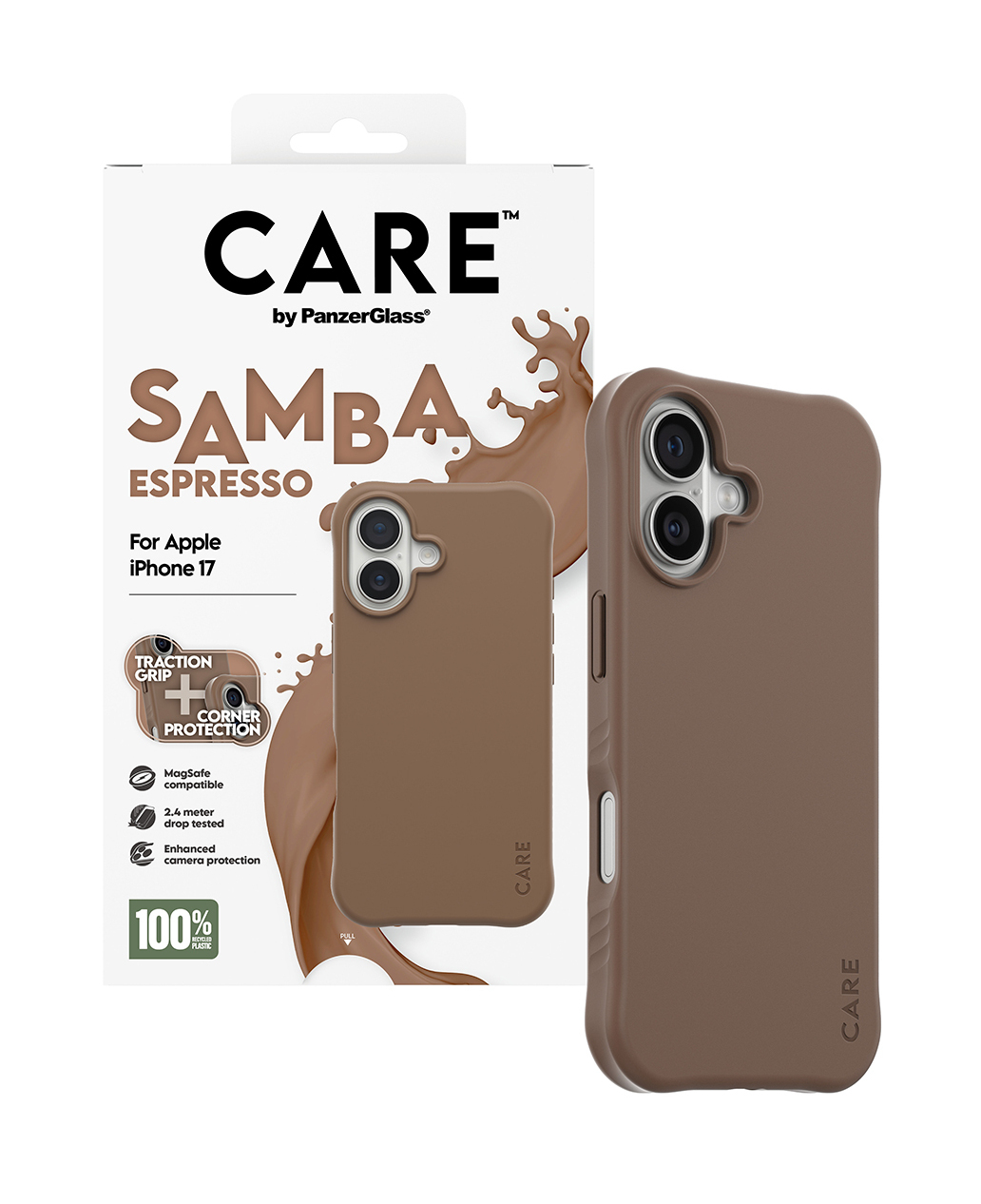 PanzerGlass CARE by Fashionable Case Samba Espresso w. MagSafe iPhone, Ansicht 3
