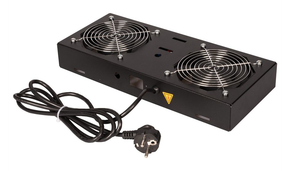 ROTRONIC-SECOMP Roline - Lüftungseinheit - 2 Lüfter - Jet Black, RAL 9005 - 48.3 cm (19), Ansicht 2