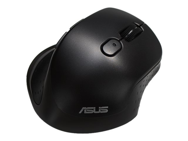 ASUS MW203 - Maus - ergonomisch - optisch - 5 Tasten - kabellos - 2.4 GHz, Bluetooth - kabelloser Empfänger (USB)