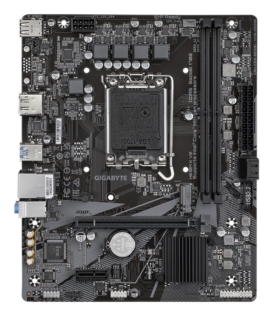 Gigabyte H610M K V2 - 1.0 - Motherboard - micro ATX - LGA1700-Sockel - H610 Chipsatz - Gigabit LAN - Onboard-Grafik, Ansicht 2
