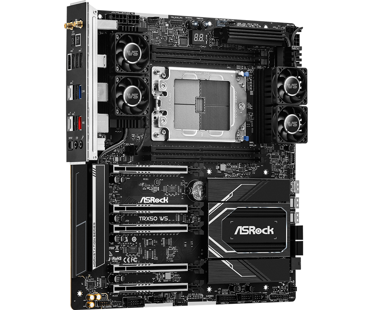 ASRock TRX50 WS - Motherboard - E-ATX - Socket sTR5 - AMD TRX50 Chipsatz - AMD sTR5, Ansicht 4