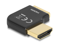 Delock HDMI-Adapter - HDMI männlich nach rechts abgewinkelt zu HDMI weiblich - Schwarz - unterstützt 8K 60 Hz (7680 x 4320)