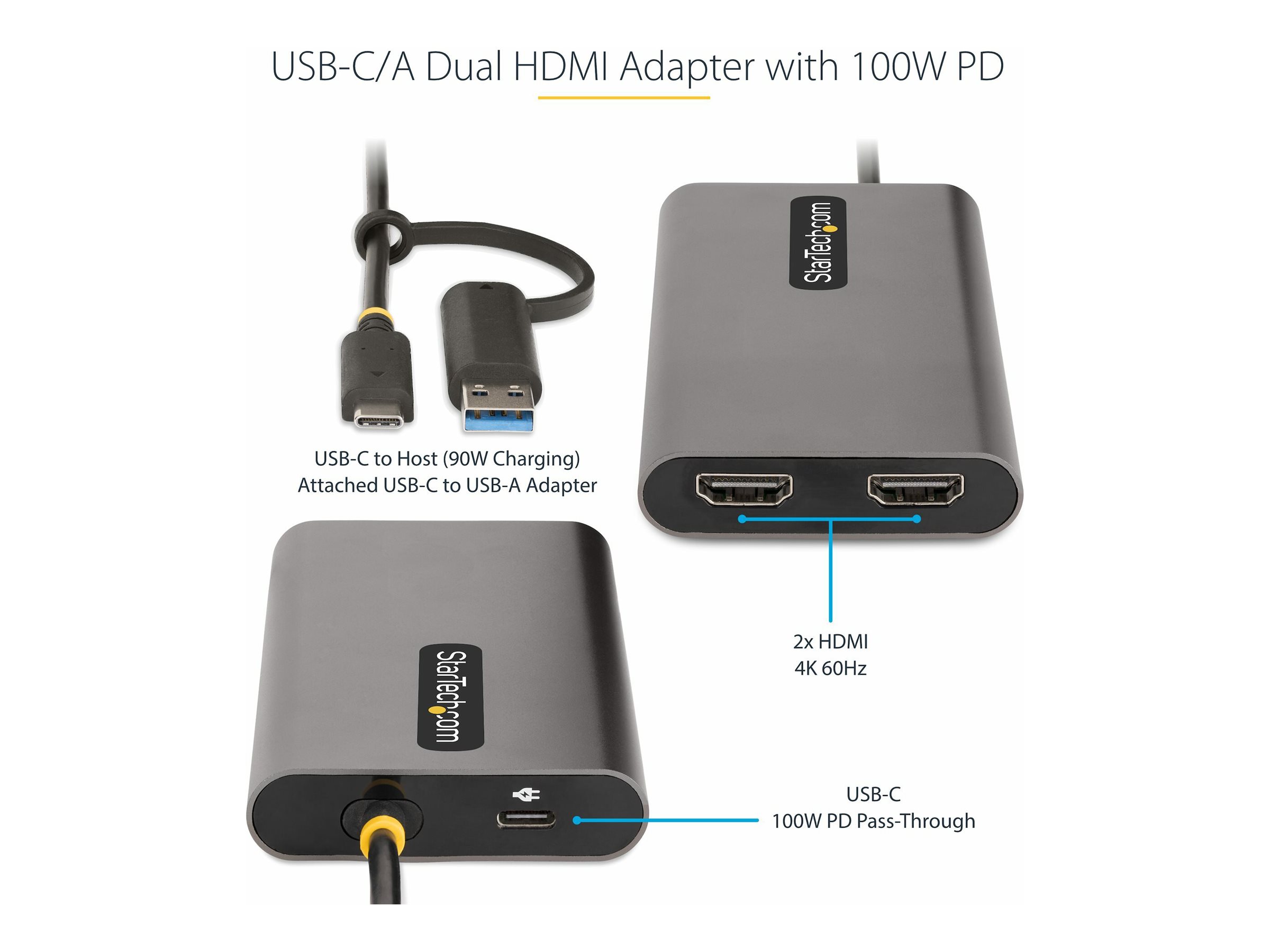 StarTech.com USB-C Dual HDMI Adapter - USB-C/USB