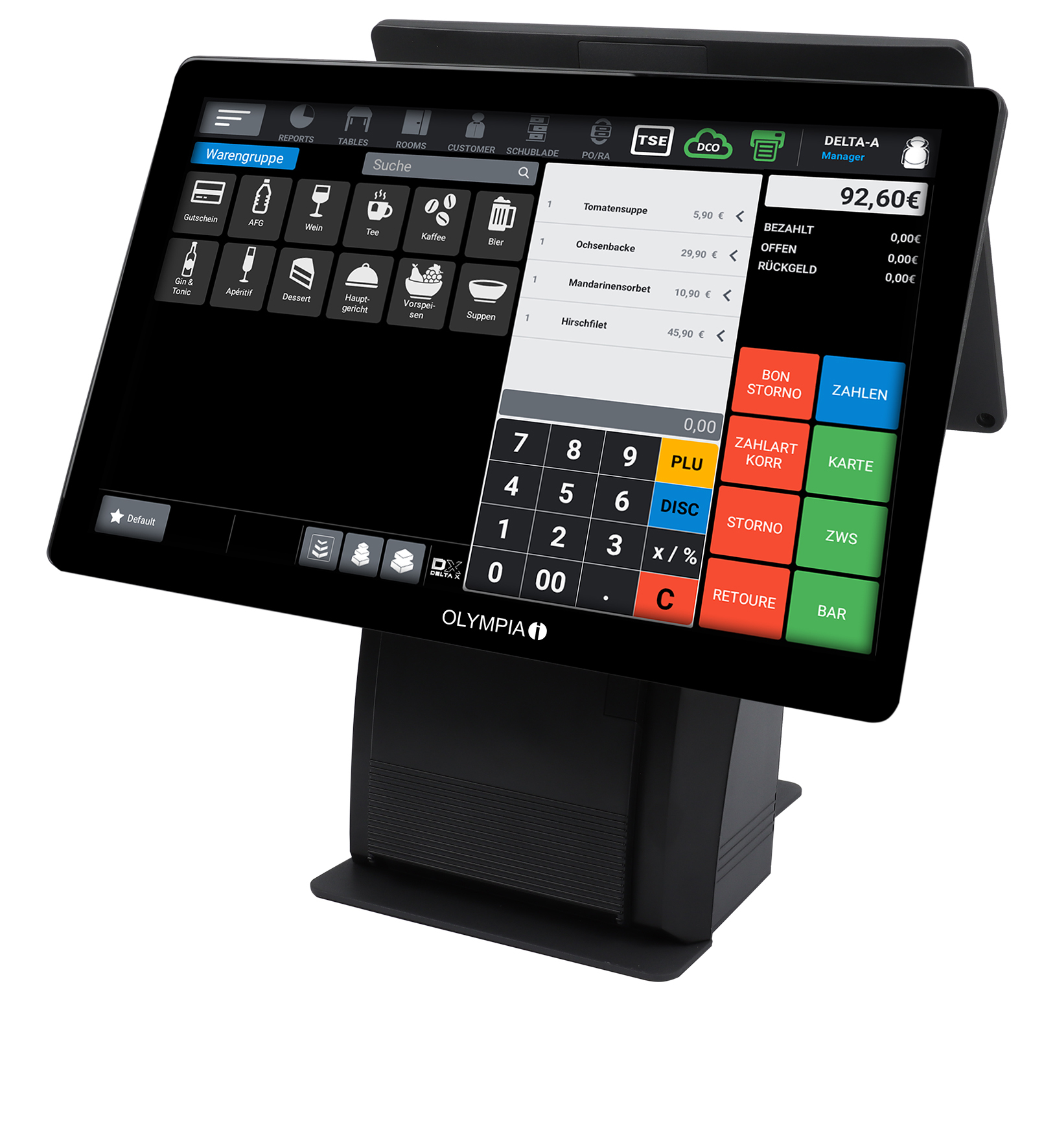 Olympia Registrierkasse T215DK+Display schwarz, Ansicht 3