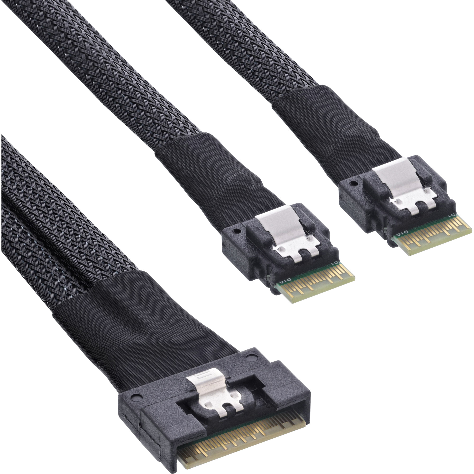 InLine Slim SAS Kabel - SFF-8654 8i zu 2x SFF-8654 4i - 0,5m, Ansicht 4