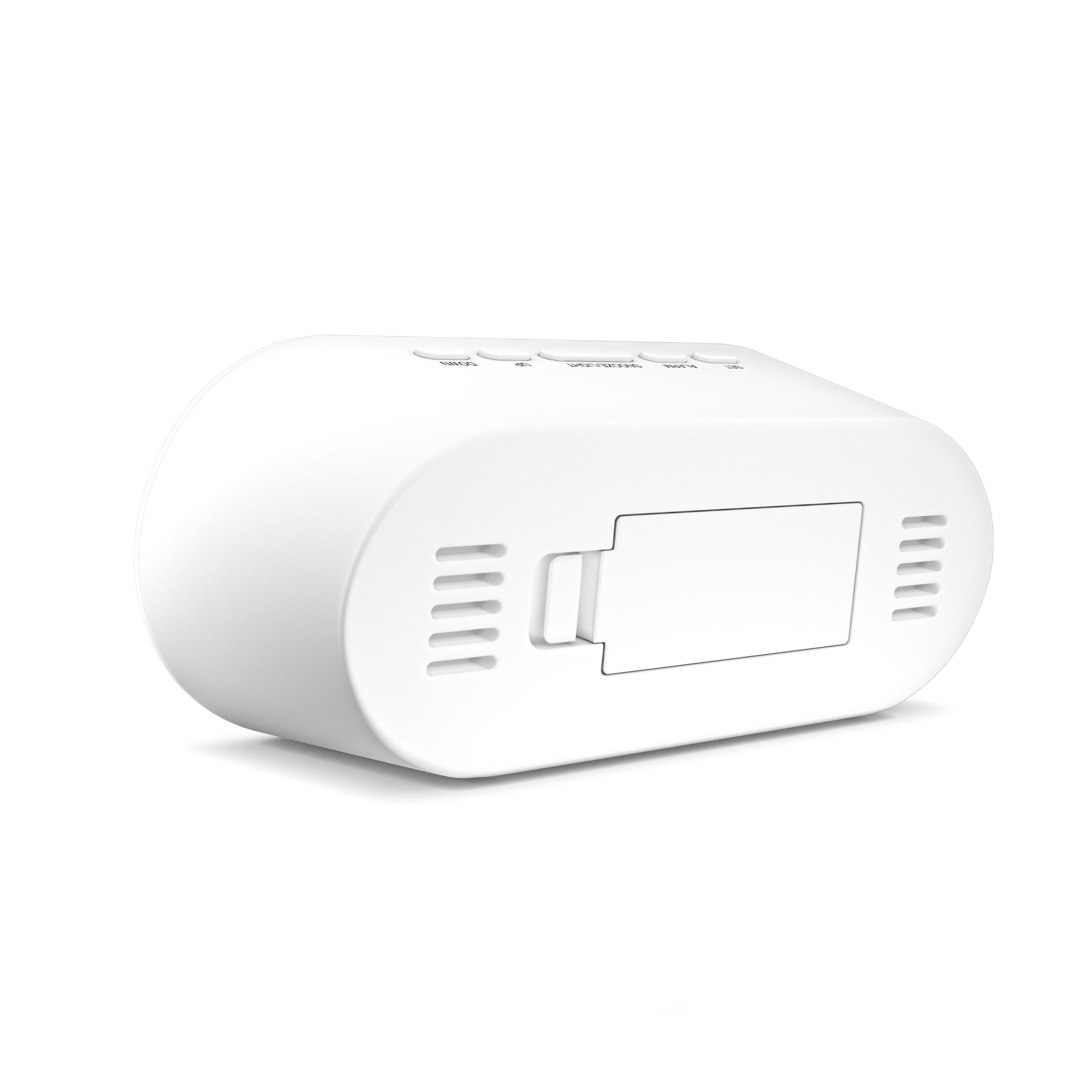 Mebus 25808 - Digitaler Wecker - Oval - Weiß - F - °C - Blau - Akku, Ansicht 2