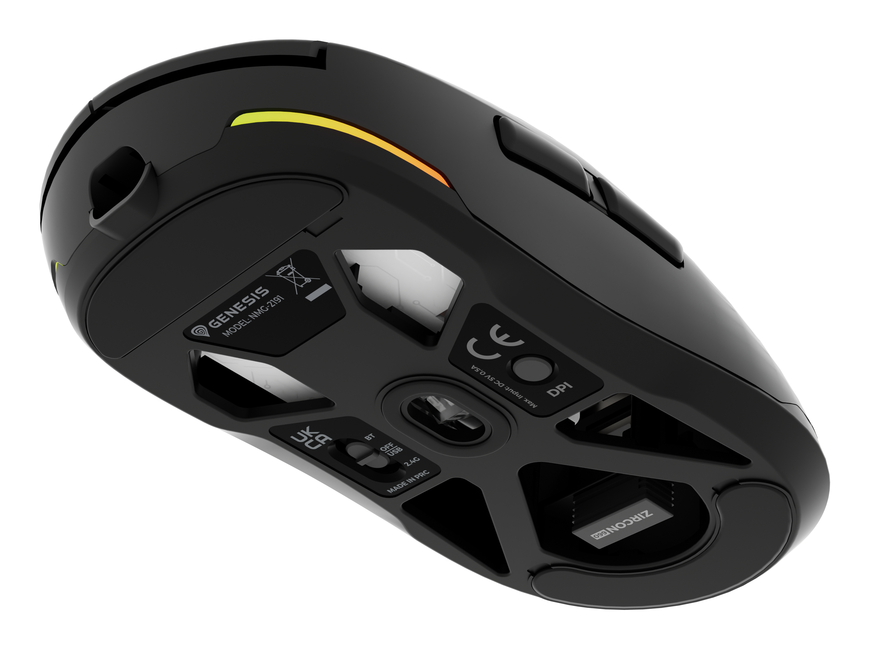 natec Gaming Maus Zircon 660 kabellos schwarz - Maus - 12.000 dpi, Ansicht 3