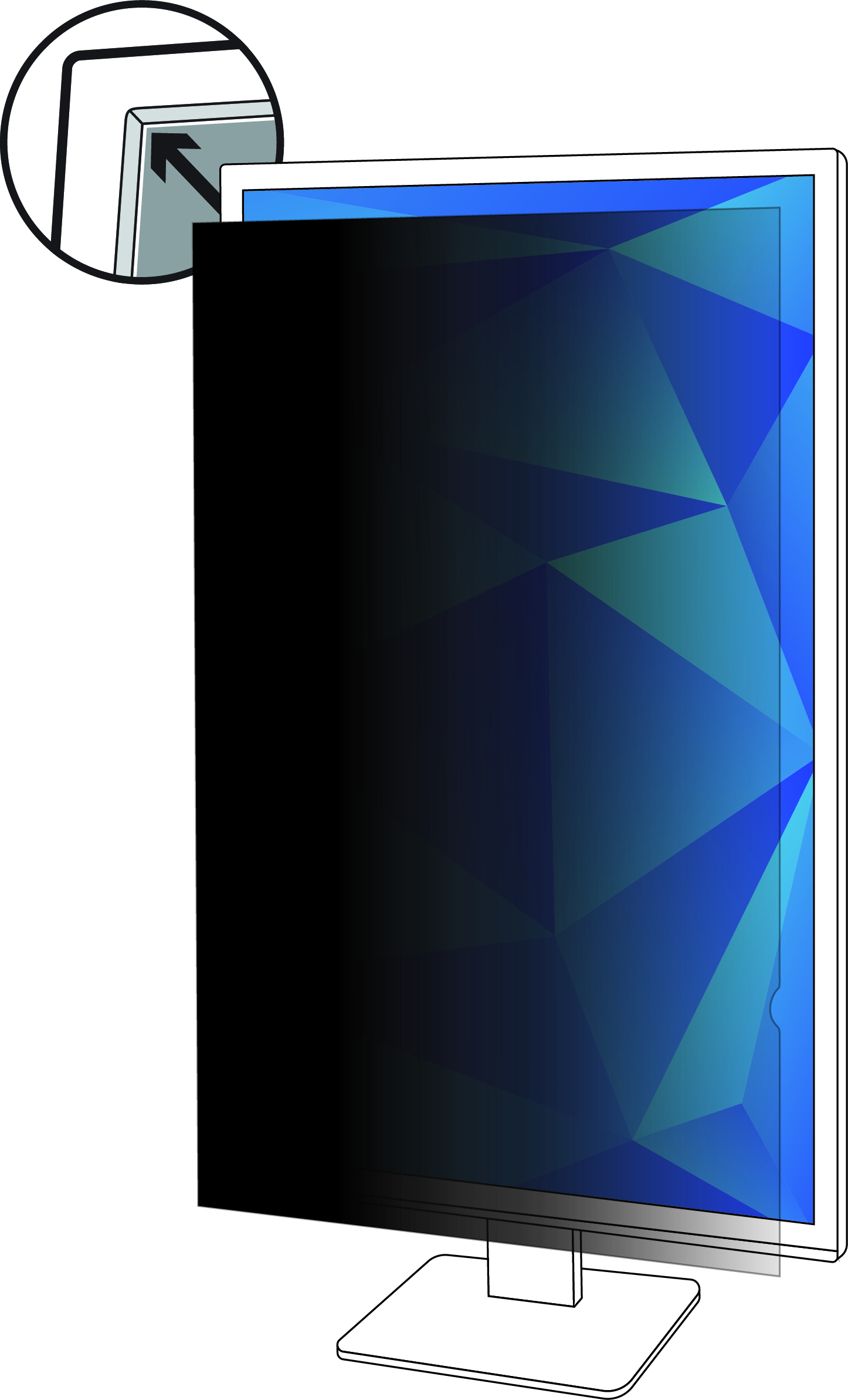 3M Blickschutzfilter - Blickschutzfilter für Bildschirme - 63.5 cm (25), Ansicht 2