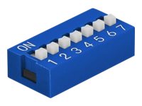 Delock DIP sliding switch 7-digit 2.54 mm pitch THT vertical - DIP-Schalter - Blau (Packung mit 5)