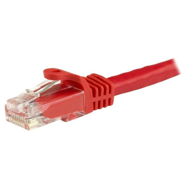StarTech.com 15m Cat6 Snagless Gigabit UTP Netzwerkkabel - Cat 6 RJ45 Netzwerkkabel mit Knickschutz - Rot - Patch-Kabel, Ansicht 4