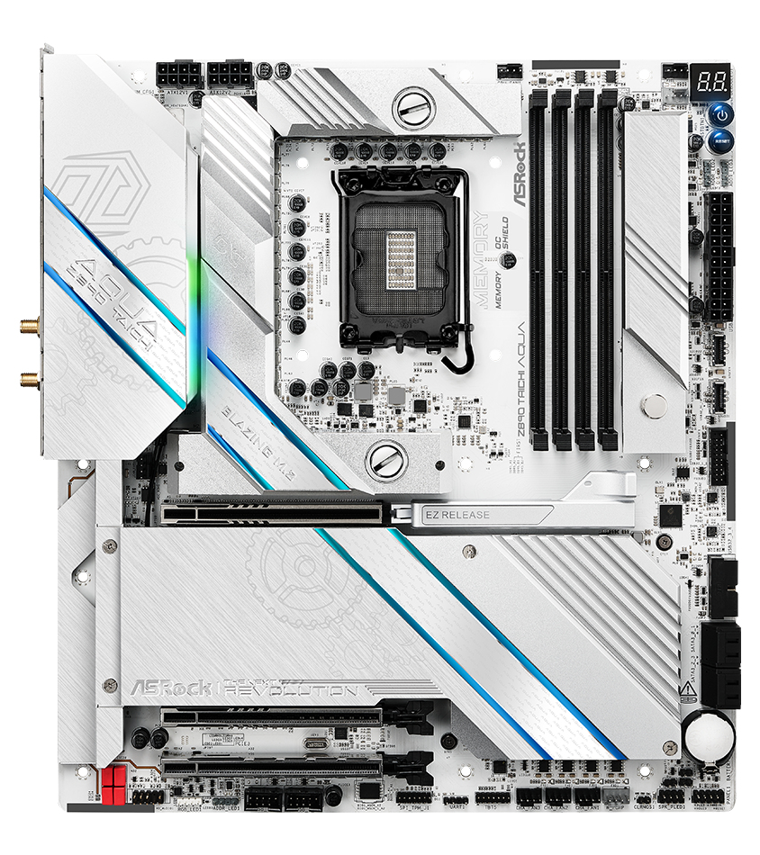 ASRock Z890 TAICHI AQUA - Motherboard - E-ATX - LGA1851-Sockel - Z890 Chipsatz - USB4, USB-C 3.2 Gen2, USB-C 3.2 Gen 1, Ansicht 2