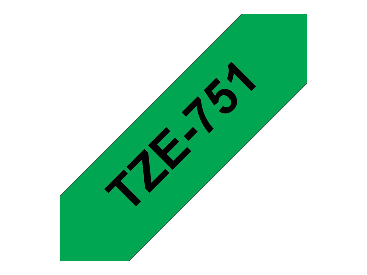 Brother TZe-751 - Schwarz auf Grün - Rolle (2,4 cm x 8 m), Ansicht 3