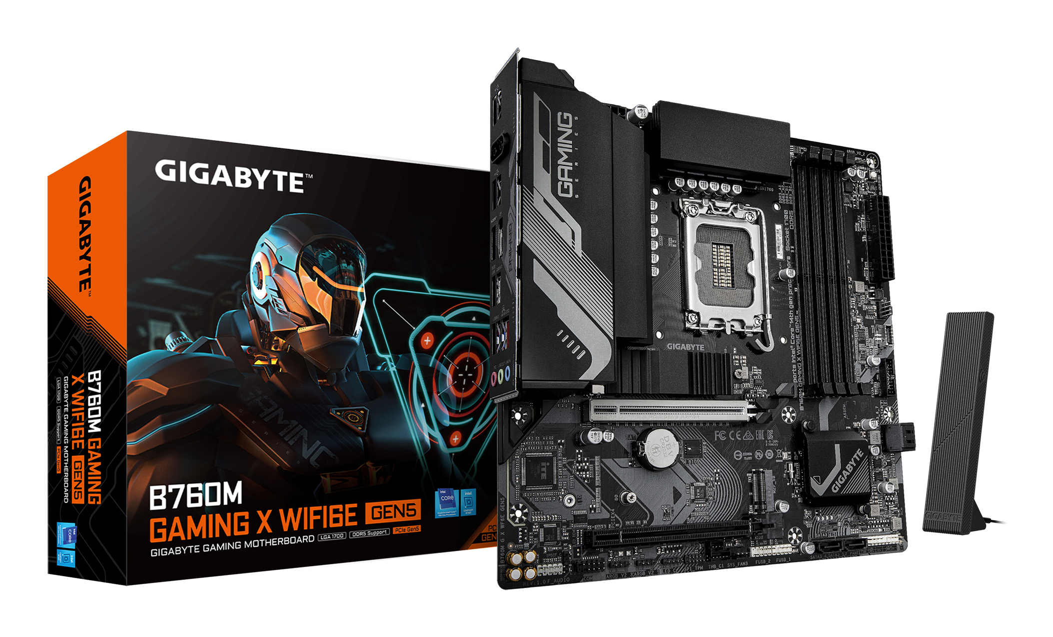 Gigabyte B760M GAMING X WIFI6E GEN5 - Motherboard - micro ATX - LGA1700-Sockel - B760 Chipsatz - USB-C 3.2 Gen2…, Ansicht 4