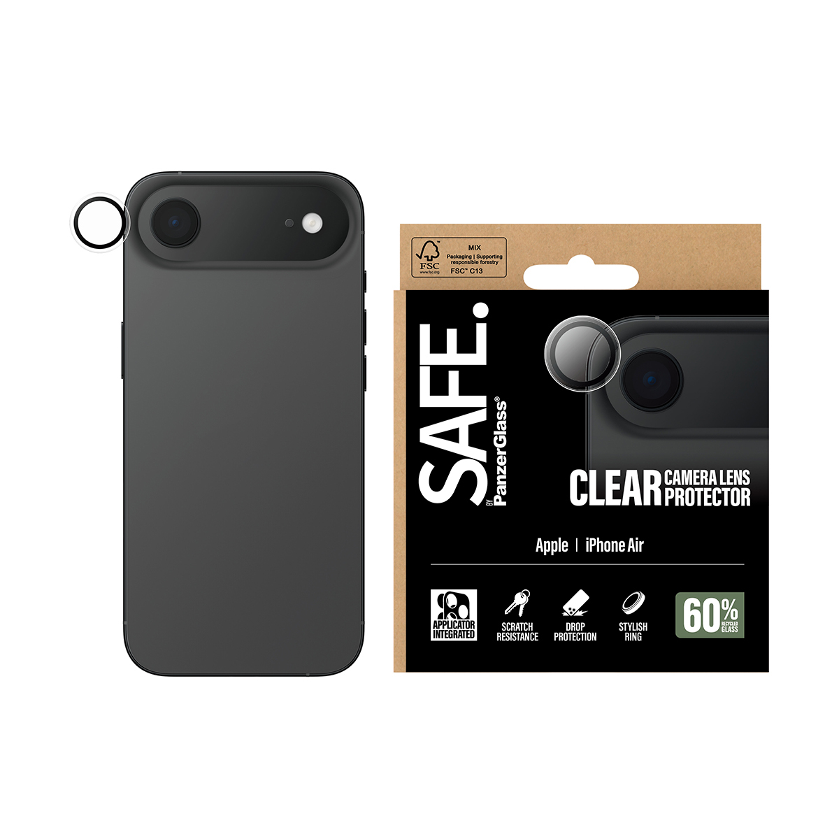 PanzerGlass SAFE. Camera Lens Protector transparent iPhone 17 Air, Ansicht 3