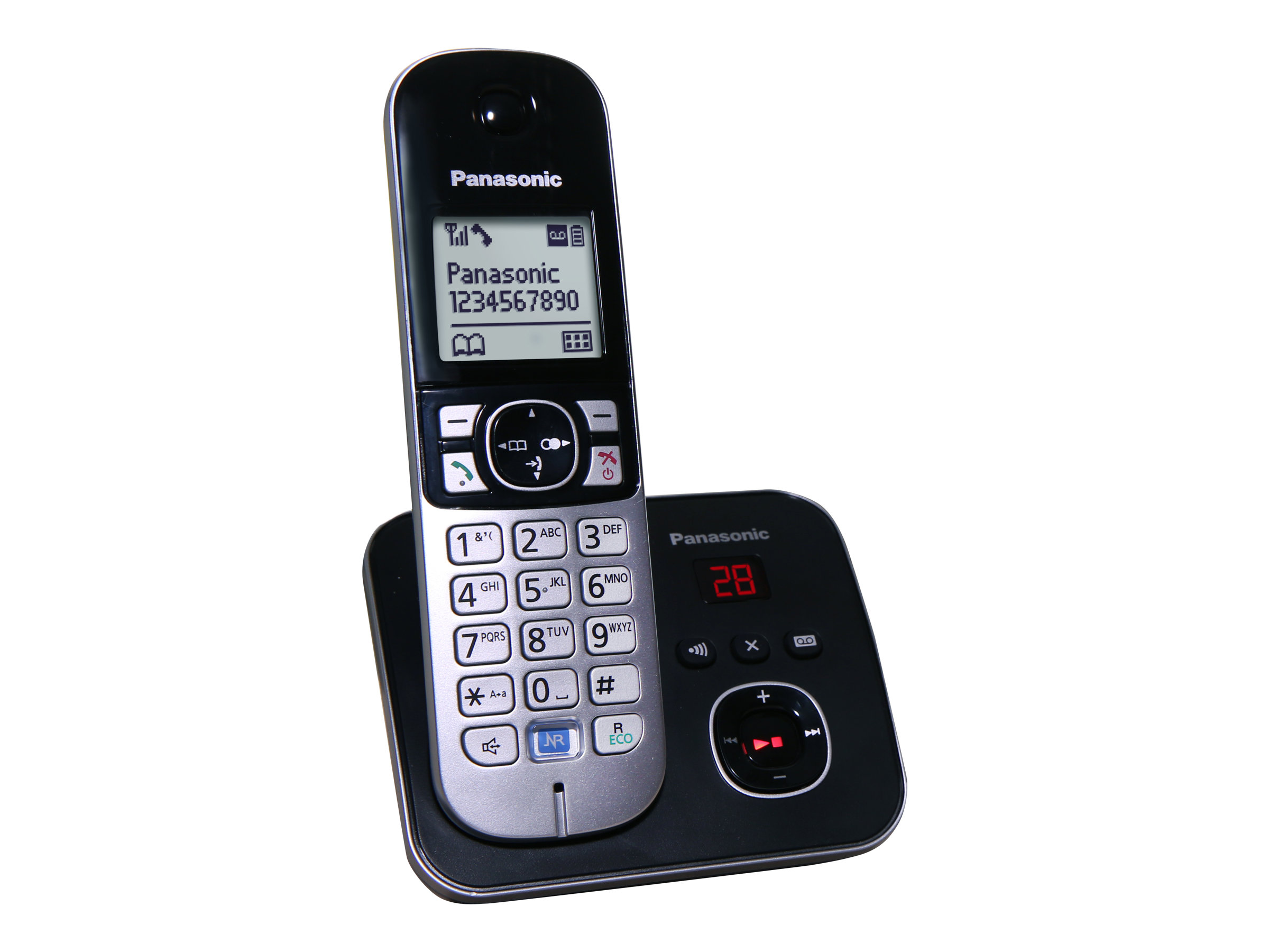 Panasonic KX-TG6821 - Schnurlostelefon - Anrufbeantworter mit Rufnummernanzeige - schwarz, Ansicht 2