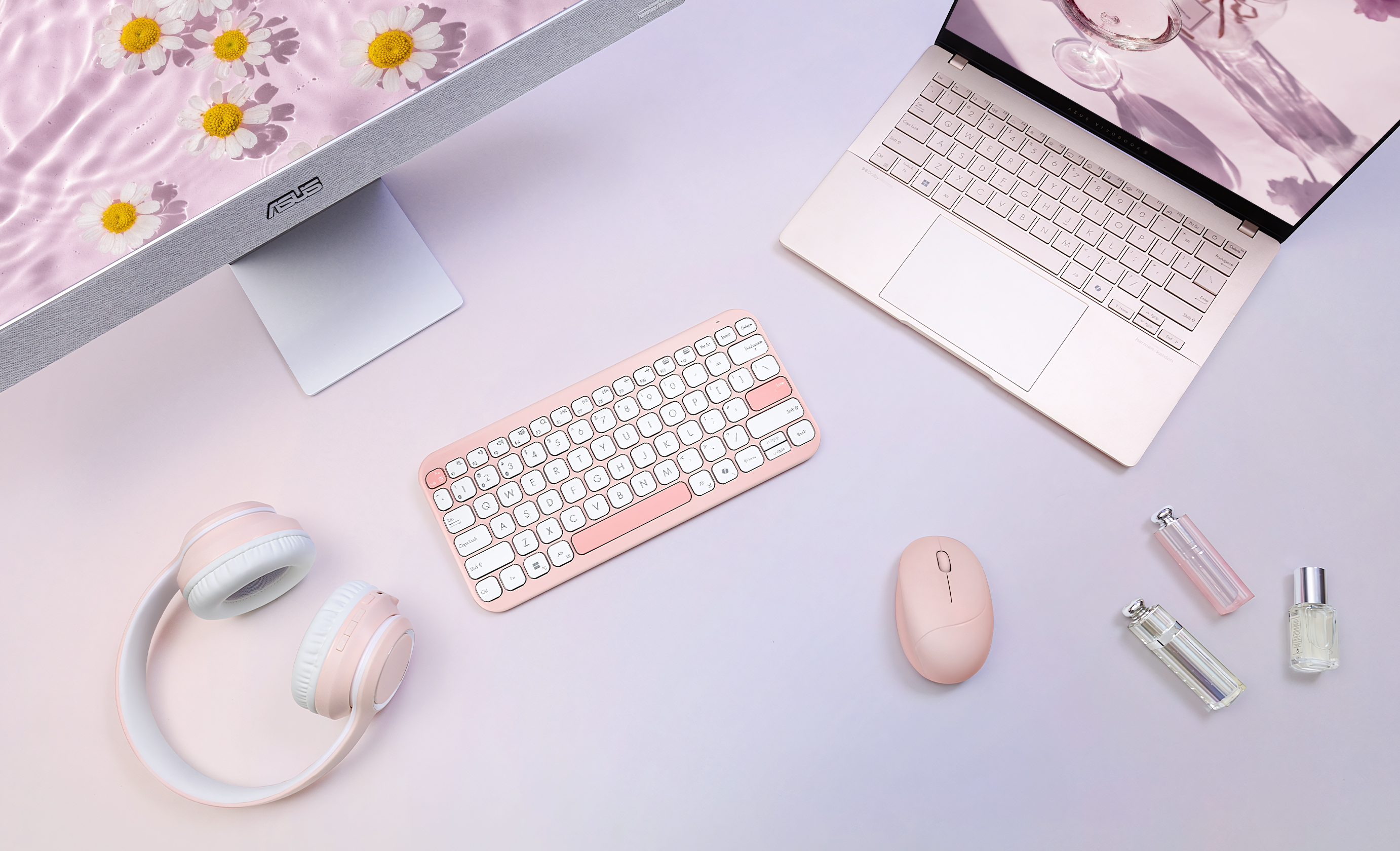 ASUS KW100 Tastatur pink - TL: Deutsch, QWERTZ, Ansicht 3