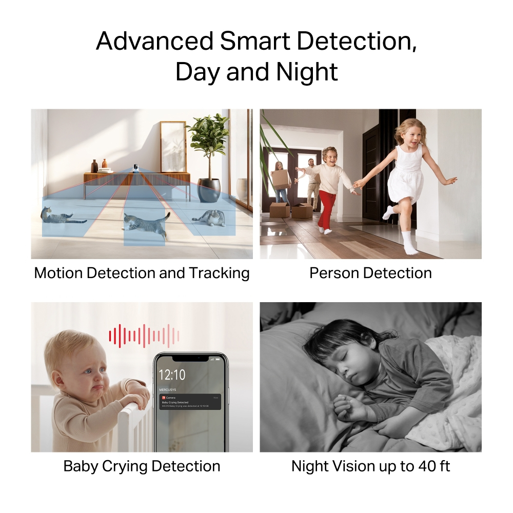Mercusys MC210 Pan/Tilt Home Security Wi-Fi Camera, Ansicht 4