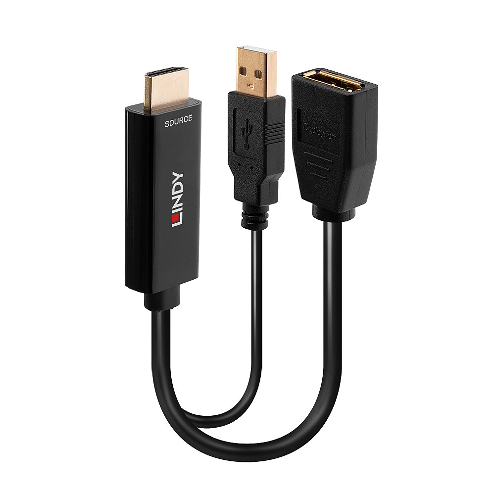 Lindy Videokabel - HDMI (M) bis USB (nur Strom), DisplayPort