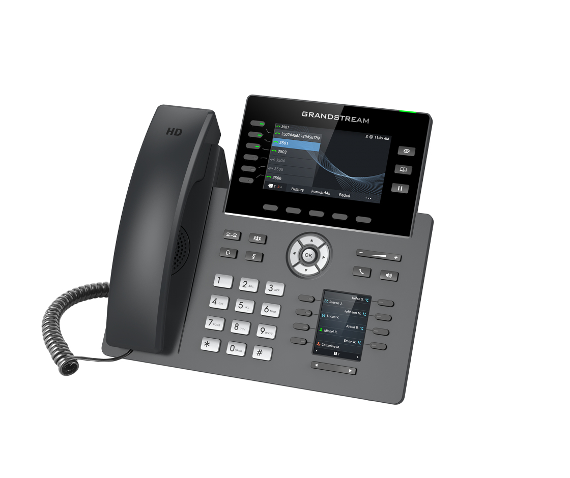 Grandstream GRP2616 - VoIP-Telefon mit Rufnummernanzeige/Anklopffunktion - IEEE 802.11a/b/g/n/ac (Wi-Fi), Ansicht 2