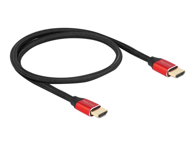 Delock Ultra High Speed HDMI Kabel 48 Gbps 8K 60 Hz rot 0,5 m zertifiziert