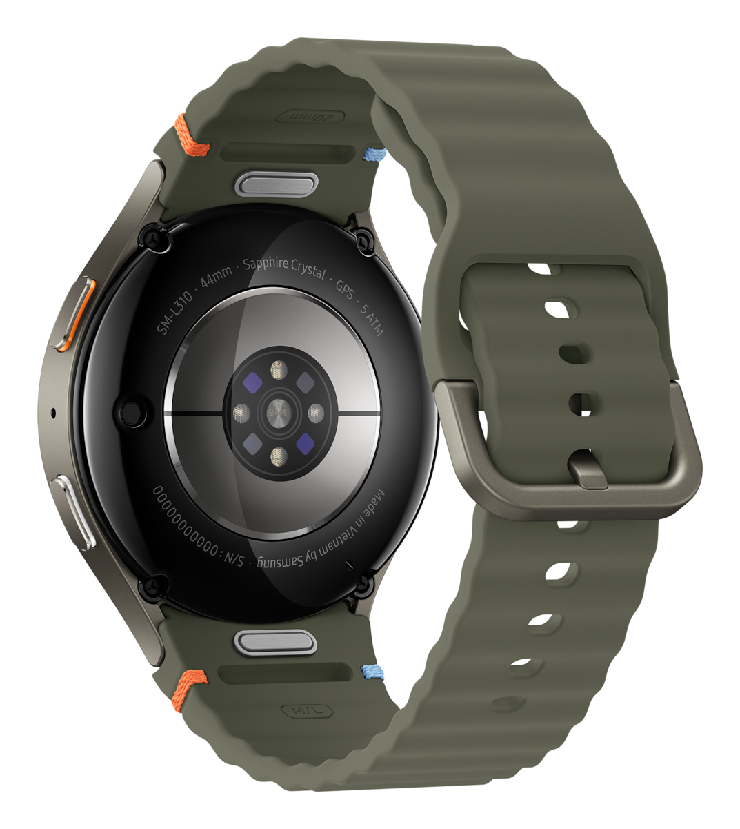 Samsung Galaxy Watch7 - 44 mm - intelligente Uhr mit Sportband - Gummi - Bandgröße: M/L - Anzeige 3.7 cm (1.47), Ansicht 2