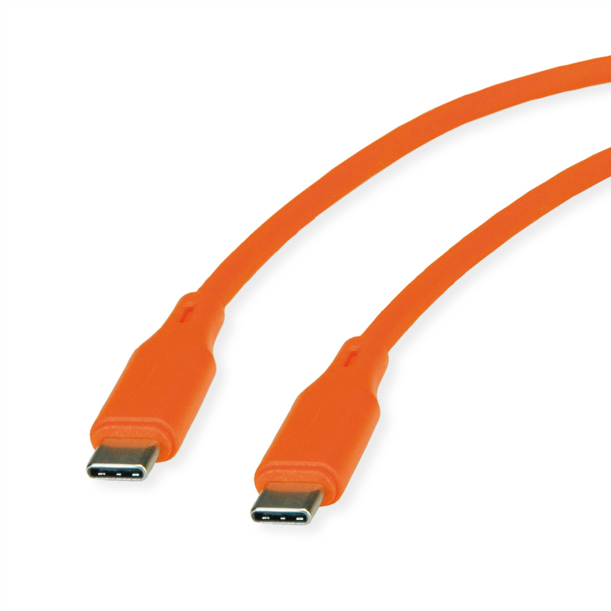 ROLINE Usb 2.0 Kabel C-C ST/ST Silikon 60W Orange - Kabel - Digital/Daten