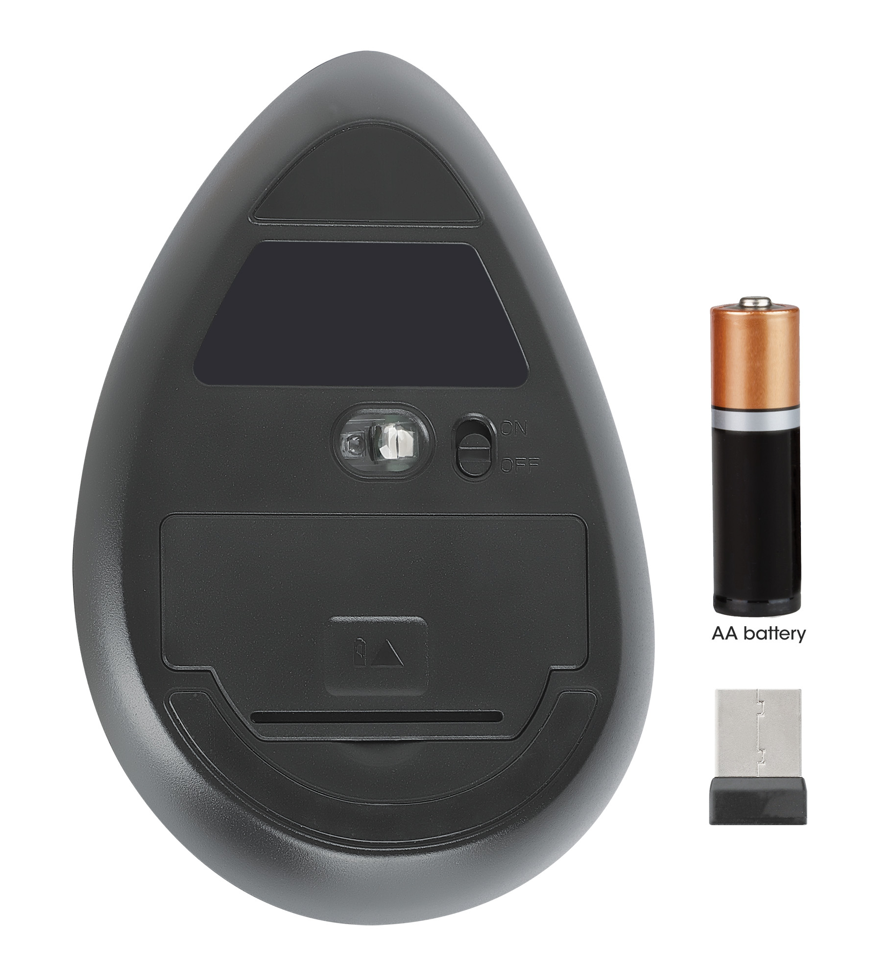 Manhattan Ergonomisch Vertikale Funkmaus USB-A schwarz, Ansicht 4