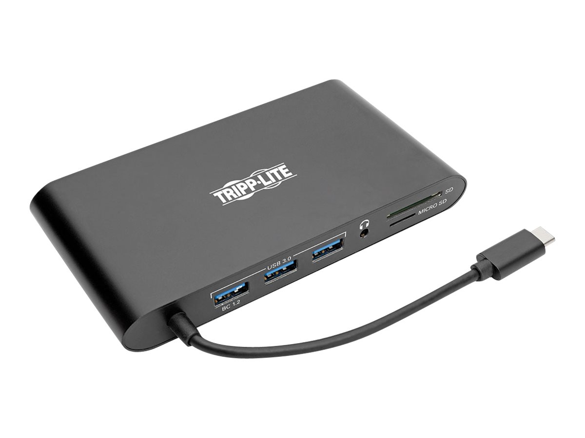 Tripp USB-C-Dual-Display-Dock - 4K HDMI - VGA - 4K Mini DP - Gbe - Kartenlesegerät - 3x USB-A-Anschlüsse, Ansicht 4