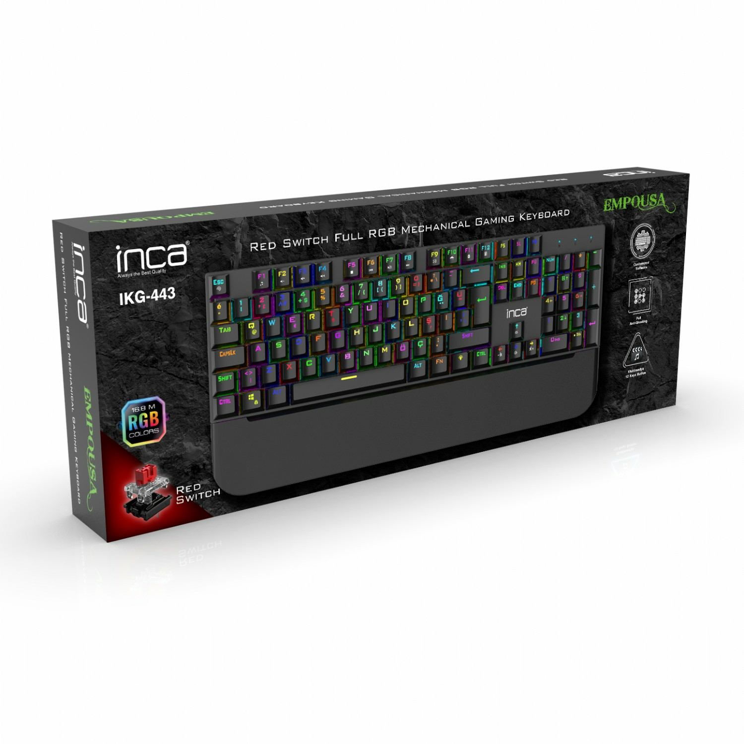 INCA Gaming Tastatur IKG-443 Mechanisch red switch - Tastatur - TL: Deutsch, QWERTZ, Ansicht 2