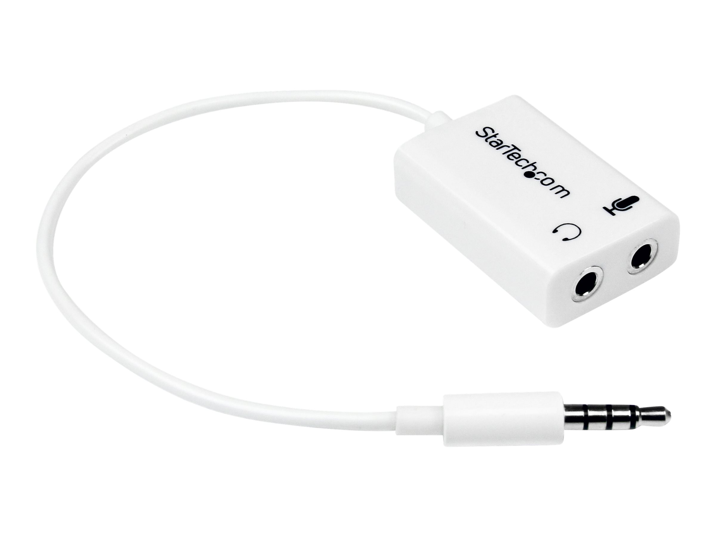 StarTech.com 4 Position Microphone and Headphone Splitter 3.5 mm 4 Pin  4 Pole Mic and Audio Combo Splitter Cable (MUYHSMFFADW)