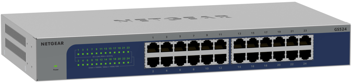 Netgear GS524v3 - Switch - 24 x 10/100/1000 - an Rack montierbar, Ansicht 2