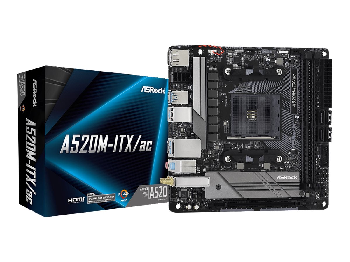 ASRock A520M-ITX/ac - Motherboard - Mini-ITX - Socket AM4 - AMD A520 Chipsatz - USB-C Gen1, USB 3.2 Gen 1 - Gigabit, Ansicht 5