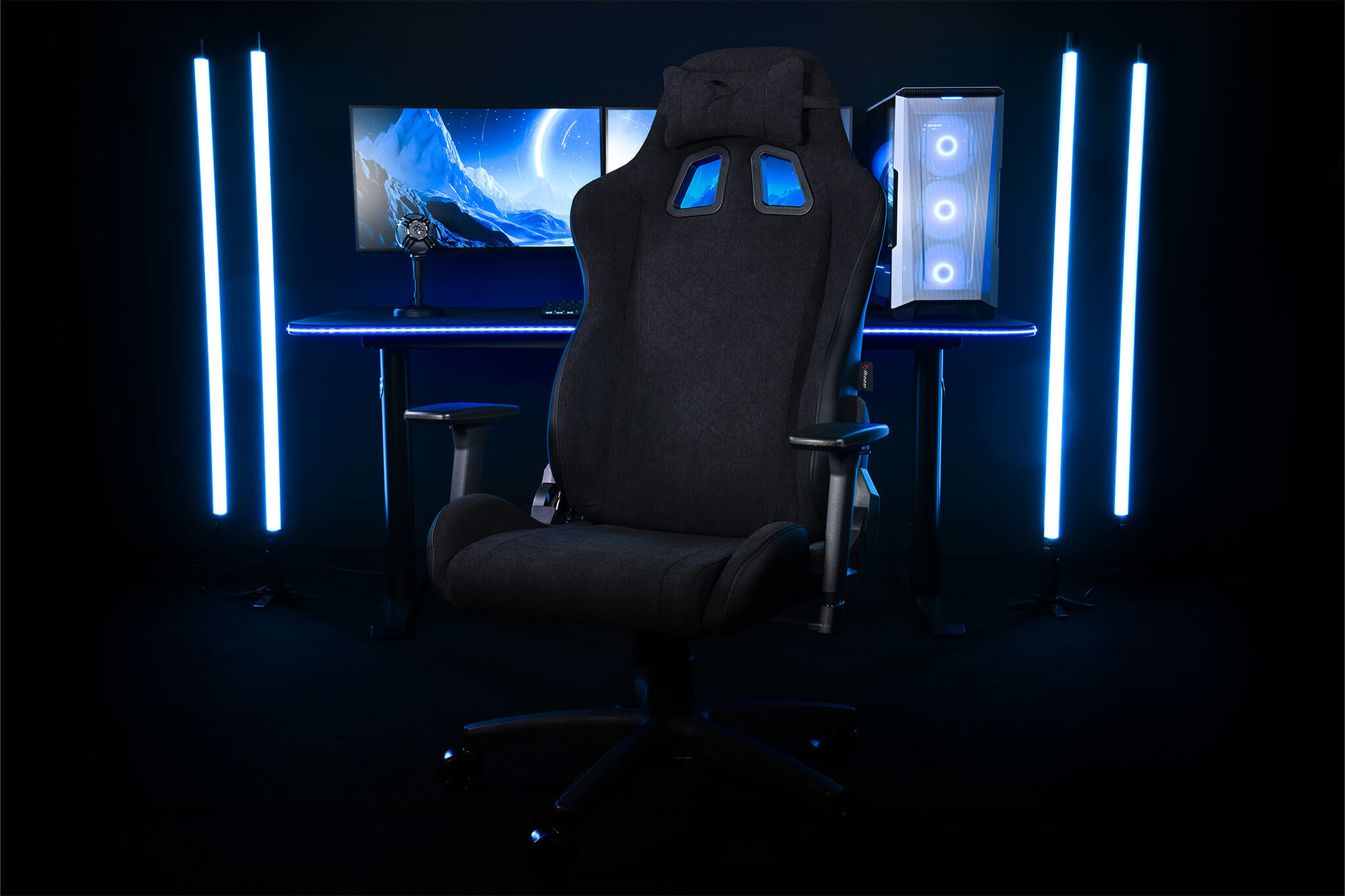 Arozzi Gaming Stuhl Avanti, Pure Black SoftFabric, 120 kg, Gepolsterter Sitz, Gepolsterte Rückenlehne, Ansicht 2