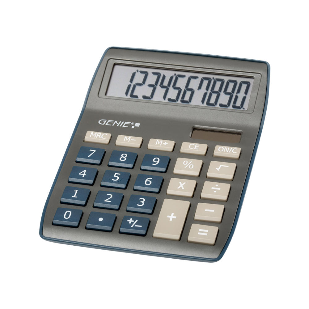 Genie 840 DB - Desktop - Display-Rechner - 10 Ziffern - Display klappbar - Wechselstrom/Batterie - Blau - Grau, Ansicht 3