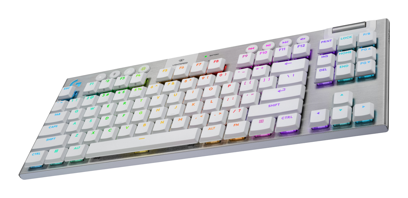Logitech G G915 X - Tastatur - LIGHTSPEED - TKL - kabellos - USB-C - Bluetooth - 2.4 GHz - weiß - TL: Nordisch, QWERTY, Ansicht 2