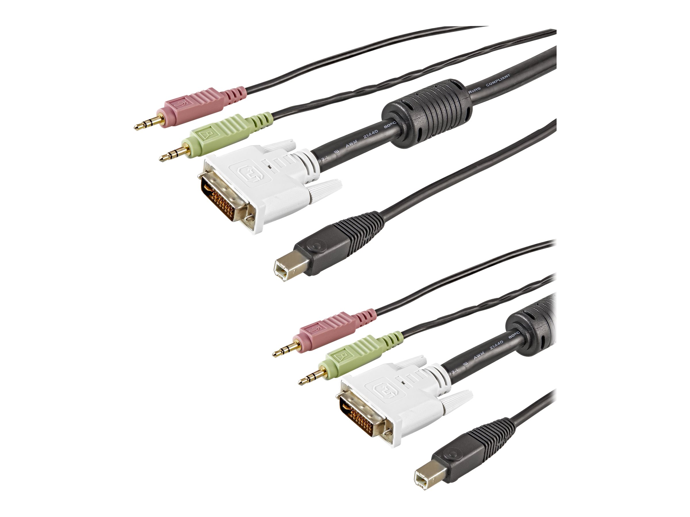 StarTech.com 18m 4-in-1 USB DVI KVM Kabel mit Audio und Mikrofon