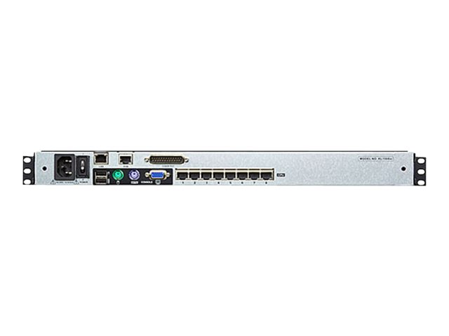 ATEN KL1508Ai - 1600 x 1200 Pixel - Eingebauter Ethernet-Anschluss - Rack-Einbau - 34 W - 1U - Schwarz, Ansicht 2