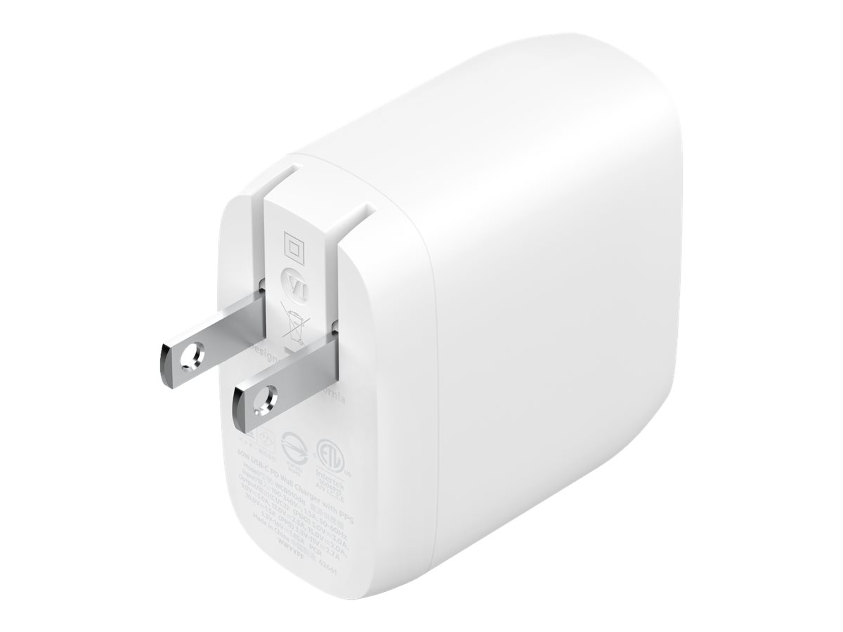 Belkin BoostCharge Pro - Netzteil - 60 Watt - 2.7 A - Fast Charge Power Delivery 3.1 - 2 Ausgabeanschlussstellen (2 x USB-C)