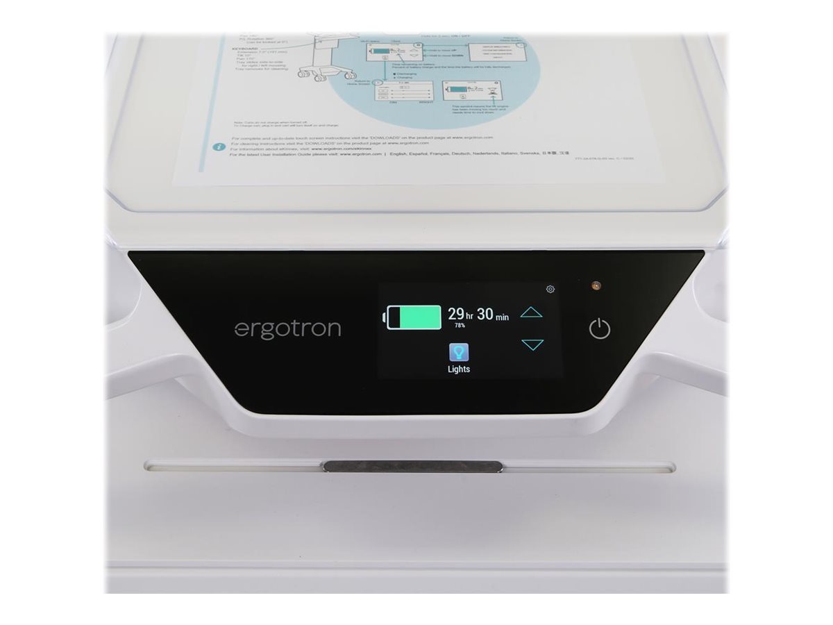 Ergotron CareFit Pro - Wagen - Electric Lift - für LCD-Display  PC-Ausrüstung - verriegelbar - medizinisch - weiß Warm Gray - Bildschirmgröße: bis zu 686 cm (bis zu 27 Zoll)